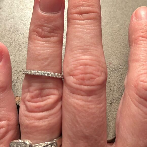 Moissanite half eternity band 5.5 sterling silver - Picture 3 of 3